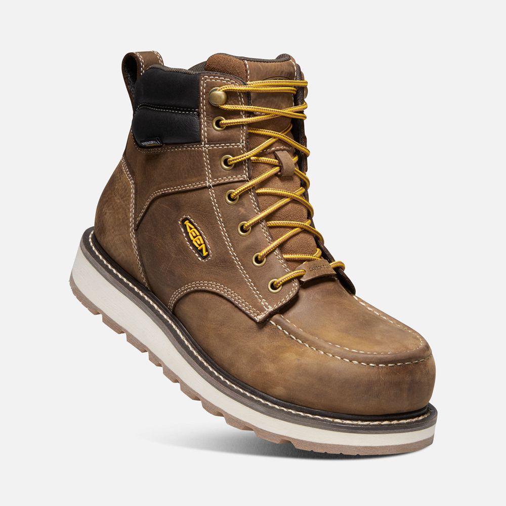 Keen Trekking Bot Erkek Kahverengi - Cincinnati 6\" Waterproof (Carbon-Fiber Toe) - Türkiye ZWTM38926